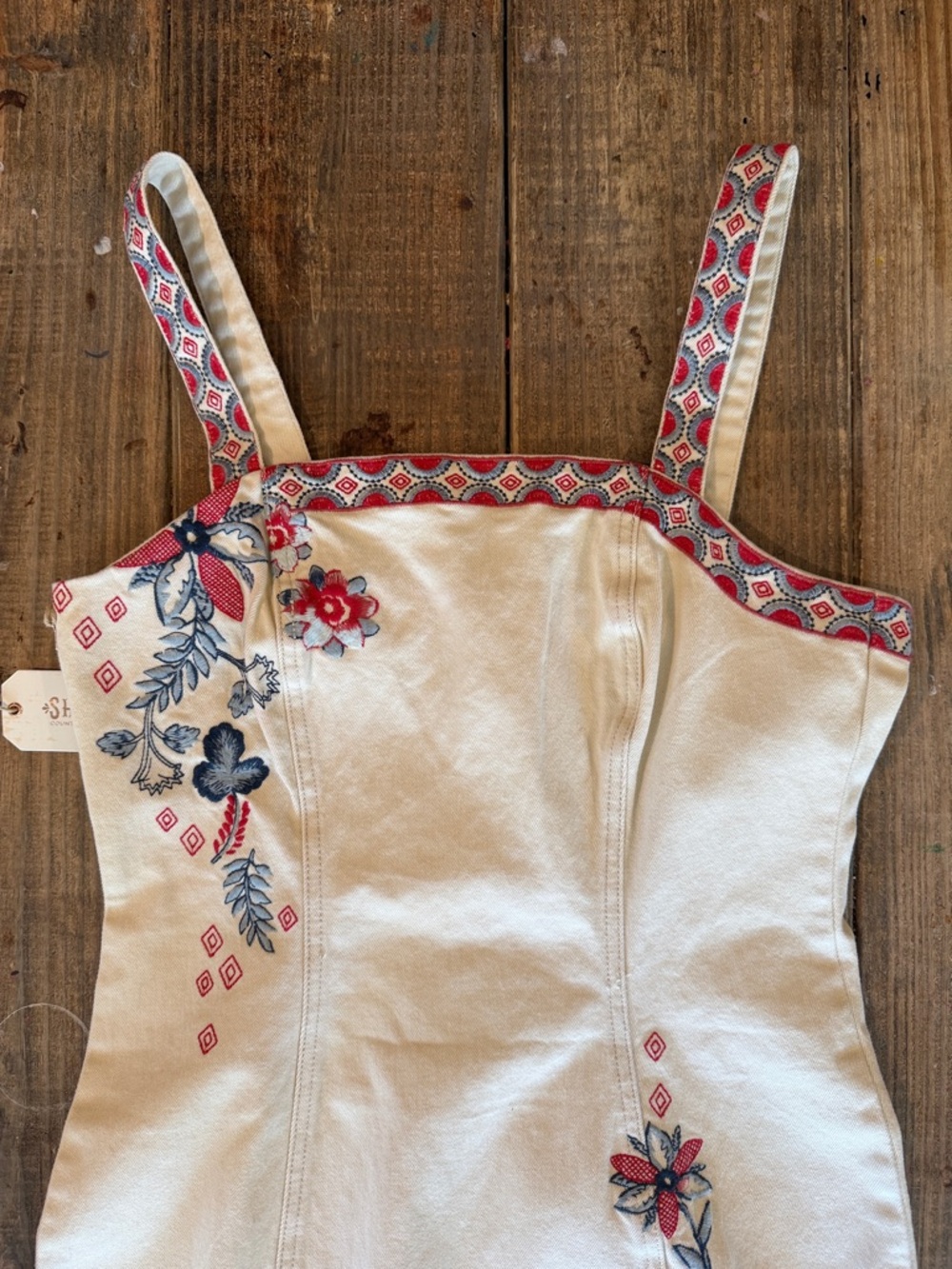 Shyanne Cream High-Rise Denim Dress NWT - Picture 6 of 8